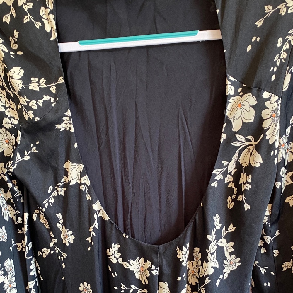 Free People Black and Cream Floral Backless Dress - Picture 11 of 14